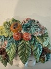 Vintage Bacchus Majolica Ceramic Mask  8    X 7    Italy Leaves  Acorns  Berries Vg