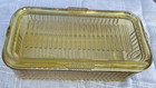 Vtg Federal Amber Yellow Glass Refrigerator Ribbed Dish Lid Depression Glass 9 