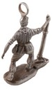 German 800 Silver Miniature Ww2 Soldier Throws Mine Into Mortar Wehrmacht Statue