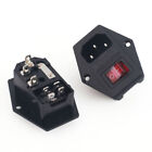 4pcs 3pin Iec320 C14 Inlet Module Plug Fuse Switch Male Power Socket 10a 120v