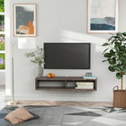 Wall Mount Media Console  Floating Tv Stand Entertainment Center Unit  Dark Grey