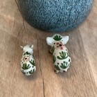 Lot Of 2 Miniature Ceramic Pig Figurines -handcrafted In Thailand 2 