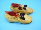 Vintage Beige Leather Child Shoes For Antique Bisque Dolls  A r Brand Size 3