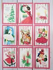 9 Retro Style Christmas handmade pocket Letter Cards scrapbooks journals crafts