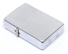 Vintage 1955-56 Zippo Lighter  200 Brushed Chrome Plain Clean   Working