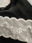 10 Yds  2  Vtg  Cotton Lace Trim Embroidered Scalloped Edging Trim White   b103 