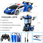 Remote Control Car   transformable Robot Rc Car   2 4ghz 1 18 Scale Model Police    