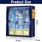 Design Portable Closet Wardrobe Clothes Rack Storage Organizer Shelf Blue-green