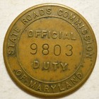 Maryland State Roads Commission N e  Expressway Official Transit Token - Md670b