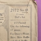 Antique Mccall Sewing  Pattern 2972 Doll Clothing Dress Set 18 Inch Uncut