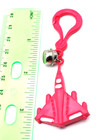 Vintage 1980s Charm Fighter Jet Plane Dark Pink For Bell Charms Clip On Necklace