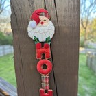 Vintage Santa  Ho Ho Christmas Door Hanger Wall Decor Kitschy