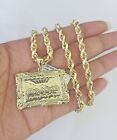 10k Last Supper Pendant Rope Chain 5mm 18 -26  Set Necklace Charm