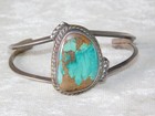 Vintage Pawn Navajo Blue Royston Turquoise Sterling Silver Cuff Bracelet
