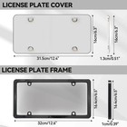 2x Unbreakable License Plate Covers frames Auto Tag Shield Protector Front Rear