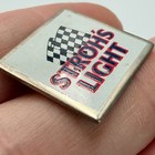 Strohs Light Beer Checkered Flag Lapel Pin Brewery Advertising Vintage Stroh s