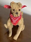 Rare 8    Pre-war Steiff Antique Mohair Cute Dog Trailing F Button Fully Jointed 