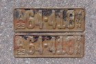 1929 Minnesota License Plate Plates Pair   Set   64 - 418