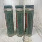 Lot Of 3 Vintage Alka-seltzer Glass Tube Bottles 25 Tablet 5 5    1986