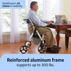 Medline Premium Empower Rollator Walker With Memory Foam Seat  Gray   White  300