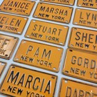 Vintage New York Miniature Orange Souvenir Metal License Plate Bike U Pick Name