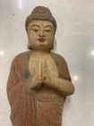 11 5 Inches Chinese Old Wood Hand Carved  buddha  Prayer Statue     