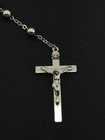 Vintage Solid Sterling Silver Diroma Catholic Rosary Cross Crucifix Necklace 27g