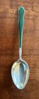 Vintage Sterling Silver Green Enamel Demitasse Gold Wash Spoon Made In Norway