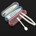 Mini Travel Plastic Contact Lens Box Holder Case Container   Tweezer Set