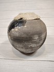Vintage  Modernist  Stoneware  Art Pottery  Glazed Vessel  Signed  van Beers 