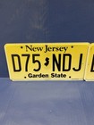 Older Nj Garden State New Jersey License Plate Pair  Yellow  Expired   D75 Ndj