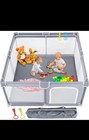      Todale 50x50 Inch Baby Playpen With Mesh Sides  Portable  Foldable- Grey