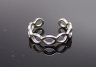 Handmade Solid 925 Sterling Silver Endless Infinity Adjustable Toe Ring Or Midi