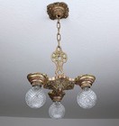 Antique Vintage 1920 s Markel Art Deco Cast Iron Ceiling Light Chandelier