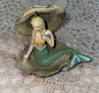 Mermaid Ornament In A Clamshell With Pearls Christmas Beach Coastal Vtg Nwt