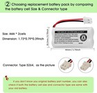 2-pack Genuine Vtech Bt162342 bt262342 2 4v 300mah Cordless Phone Battery Packs
