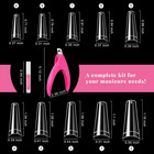 Half Cover Coffin Nail Tips Set  500 Pcs Clear Acrylic Nail Tips  With Glue  Cli