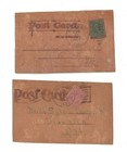Antique Pair Of 1906  1907 Vgc Leather Postcards