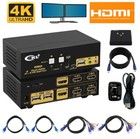 2 Port Hdmi Kvm Switch 4k Dual Monitor Extended Display W  Usb 2 0 audio Support