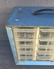 Vintage Akro-mils 15 Drawer Cabinet Blue Metal Small Parts Storage Bin Organizer