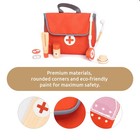 Wooden Mini Doctor Kit For Kids     14 Pcs Medical Playset For Toddlers With Steth