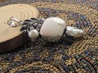 Scolecite Pearl Gemstone Ethnic Handmade Flower Pendant Jewelry Amulet 3 12 