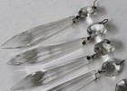 Vintage Antique Clear Glass Crystal Lamp Chandelier Prisms Lot Of 6