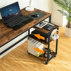 Mobile Printer Stand  3-tier Printer Cart Under Desk With Storage  Industrial Ad