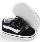 Baby Boys Girls Canvas Black Sneakers Toddler Non-slip Soft Sole Newborn Infant