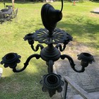 Antique Solid Brass Chandelier 5 Light Victorian 18    L