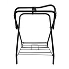 Aj Tack Freestanding Portable Horse Saddle Rack With Green Western Saddle Cover