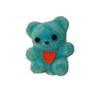 Lot Of 12 Darice Craft Turquoise Miniature 1  Flocked Teddy Bears With Red Heart