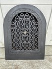 Fine  Antique Arched Cast Iron Fireplace Vent Cover Insert With Vents 26    X 20   