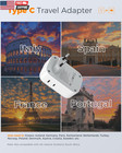 2 Pack European Travel Plug Adapter   Europe Power Converter 4 Outlets 3 Usb 1 U